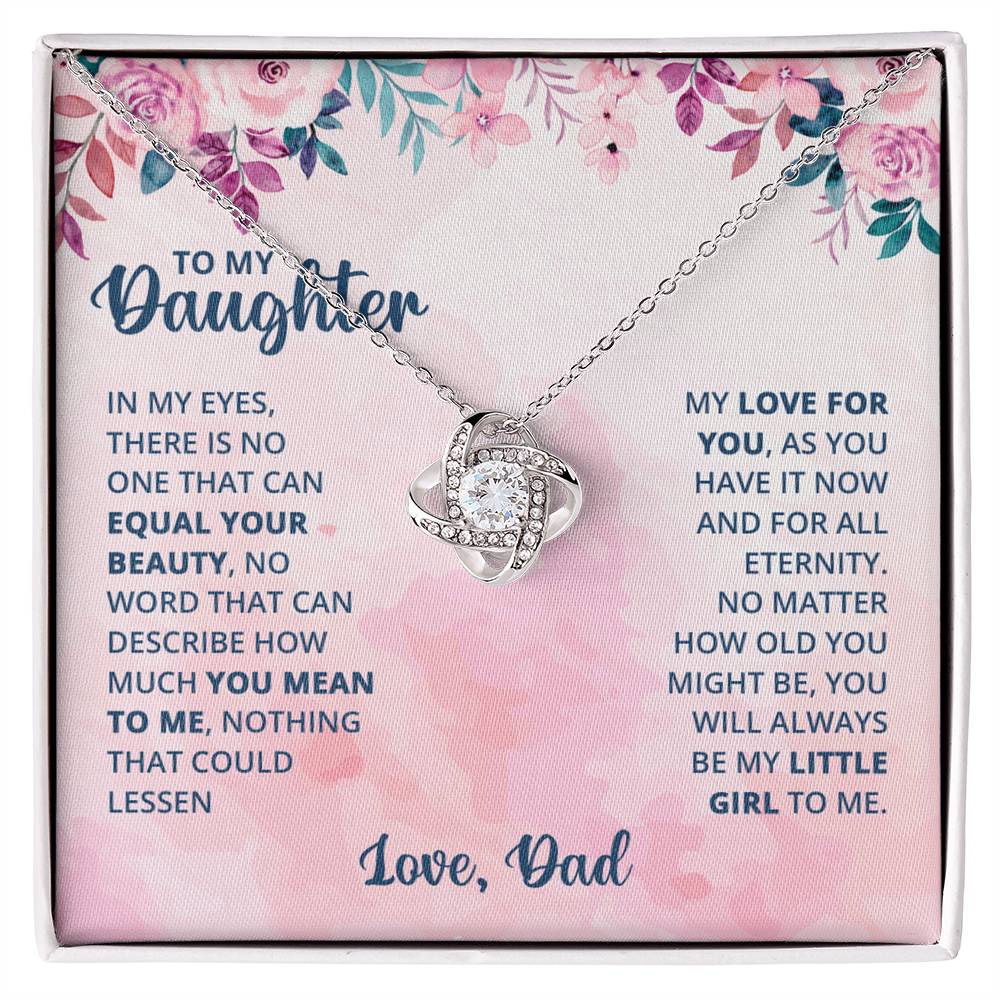 Father To Daughter Gifts Necklace From Dad, Father And Daughter Love Knot Necklace, To My Daughter Necklace From Daddy On Graduation, Birthday, Valentines, Christmas For Daughter Beautiful Girl