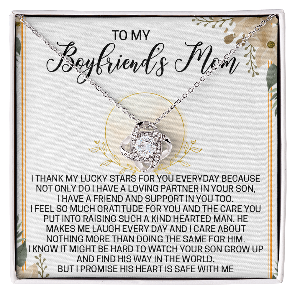 To My Boyfriend's Mom Necklace From Girlfriend,  Love Knot Pendant Gift For Boyfriend's Mom, Jewelry Gift Women, Boyfriend's Mom Gift Necklace On Mothers Day Birthday Presents for Mom Necklace