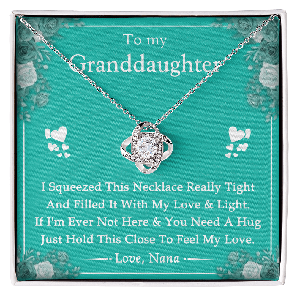To My Granddaughter Love Knot Necklace From Nana, Grandma, Jewelry Gift For Granddaughter, Nana And Granddaughter Luxury Necklaces styles Jewelry Gift On Birthday, Xmas, Anniversary Graduation Gift