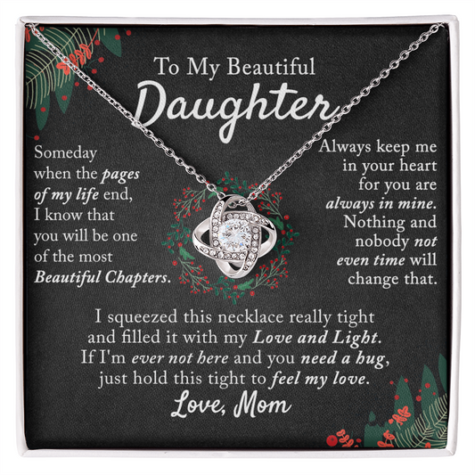 To My Beautiful Daughter Necklace, Gift From Mom To Daughter, The Love Knot Necklace, Graduation Gift, Birthday Gift, Mothers Day Necklace Birthday Gift, Jewelry Gift For Girls, Little Girl