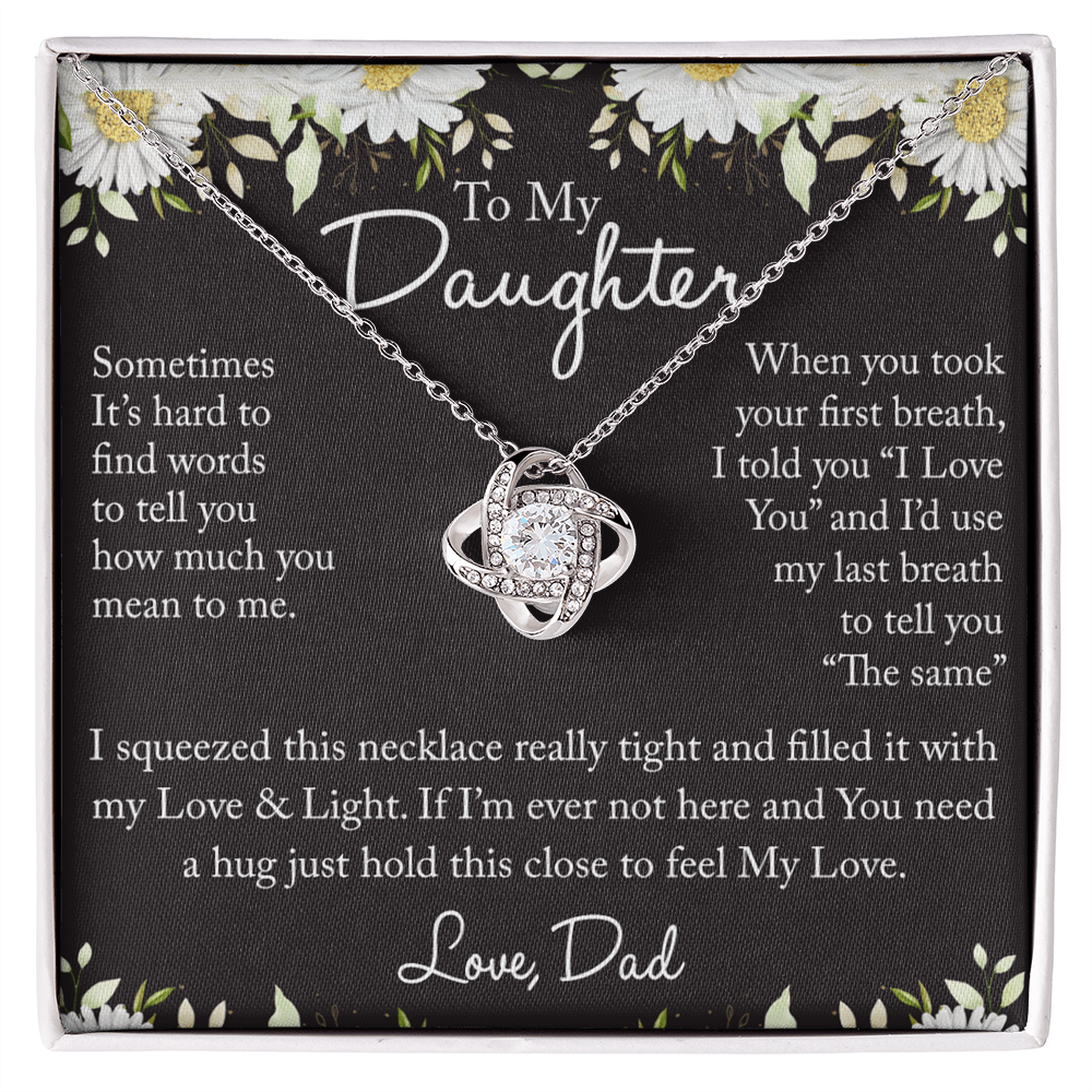 Father And Bonus Daughter Necklace, To My Daughters Necklace, Love Knot Jewelry Gift From Dad Step Dad Mom Step Mom For Birthday, Graduation Gift, Thanksgiving and Christmas, Jewelry Gift For Girls