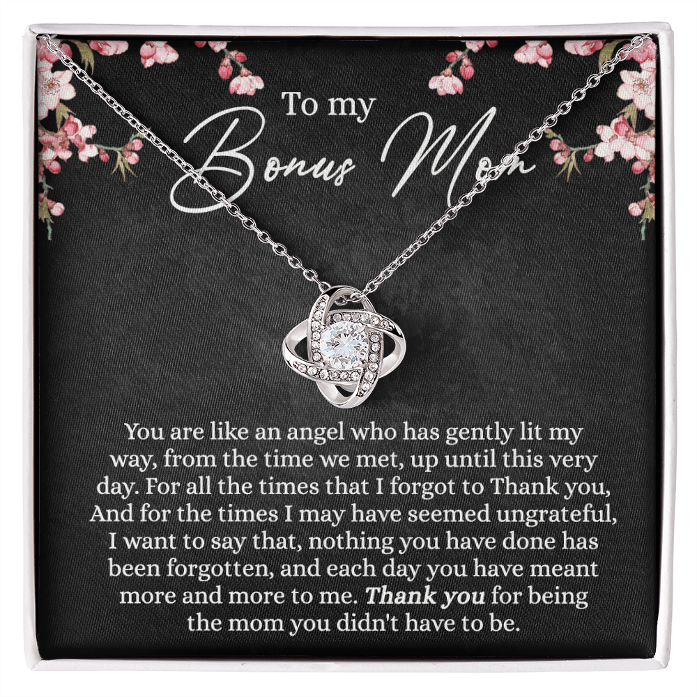 To My Bonus Mom Necklace From Bonus Daughter, Gifts For My Bonus Mom, Thank You For Being Necklace For Mom, Bonus Mother Gift Necklace On Mother's Day, Jewelry For Women, Bonus Mom Gift Necklace