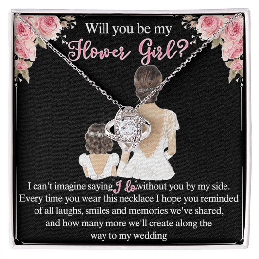 To My Daughter Love Knot Necklace From Mom And Daughter Pendant Gift For Daughter Will You Be My Hower Girl From Mother To Daughter Jewelry Gift For Girls, Daughter On Your Wedding Day Necklace Gift