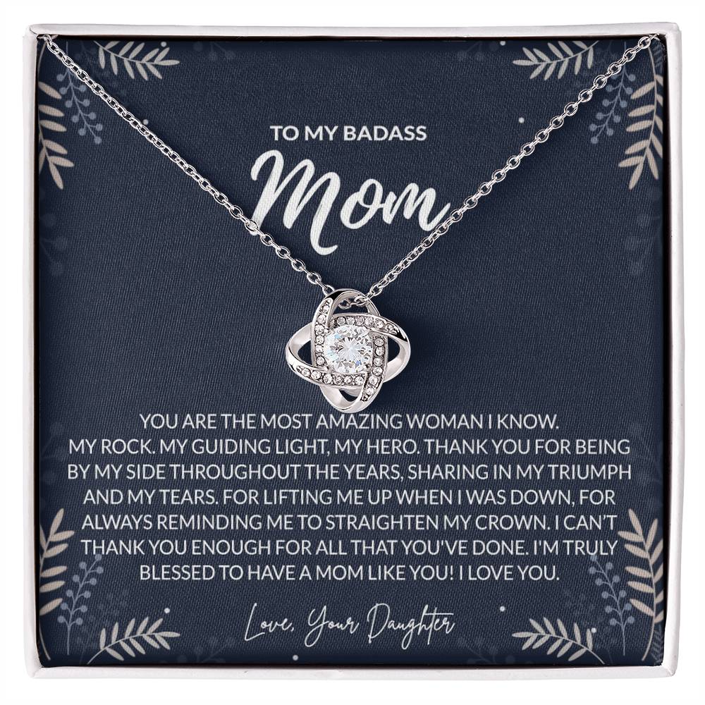 To my Badass Mom Necklace from Daughter Gift for Mother's Birthday Xmas Present