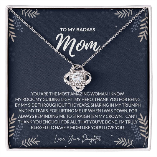 To my Badass Mom Necklace from Daughter Gift for Mother's Birthday Xmas Present