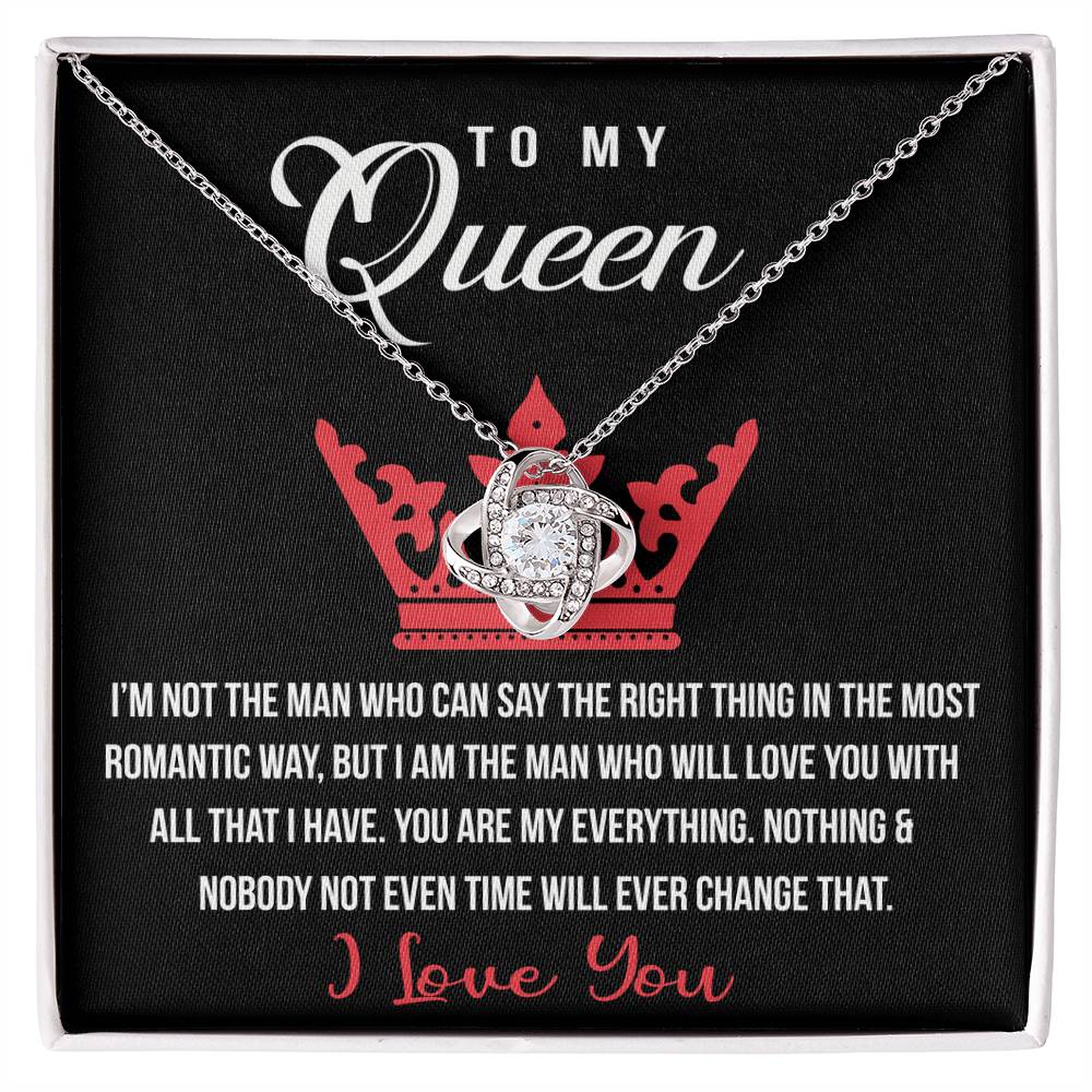 To My Queen Love Knot Necklace, Gift For Wife Girlfriend Soulmate Future Wife From Boyfriend, Husband, Girlfriend Gift Necklace - Jewelry Gift For Girls, Love Knot Pendant Gift For Girlfriend, Soulmate
