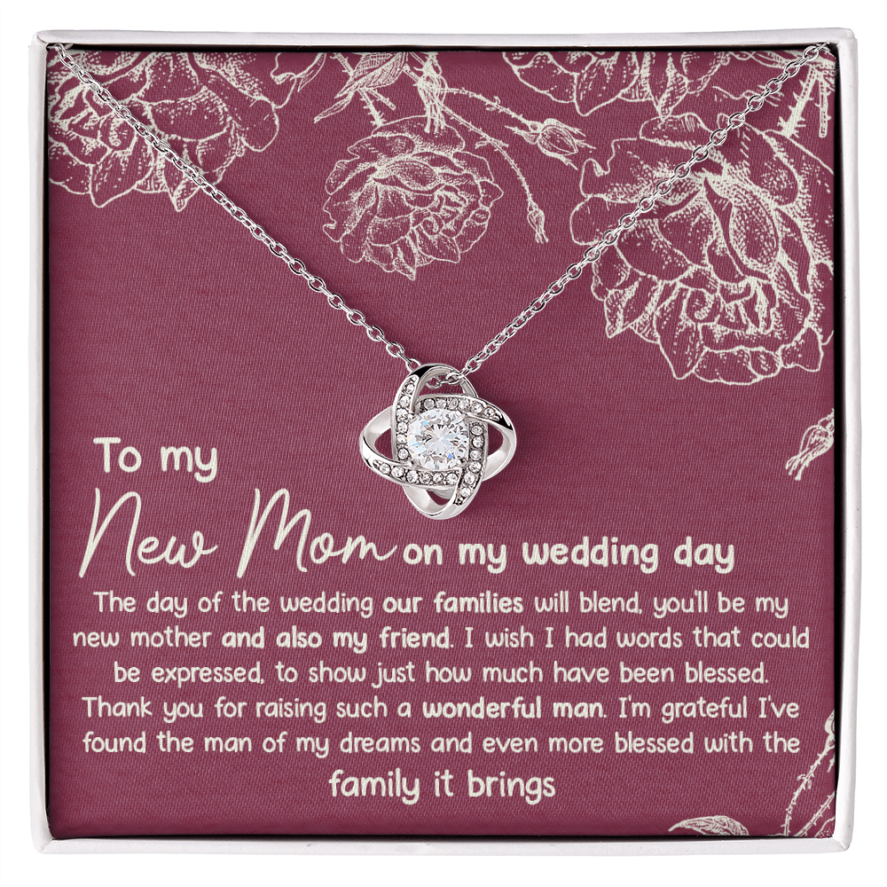 New Mom Necklace, To My New Mom Love Knot Necklace Gift From Daughter, New Mom On My Wedding Day Necklace Gift For Mom, New Mom Gift Necklace, Second Mom Gift Necklace Jewelry Gift For Women, Mother