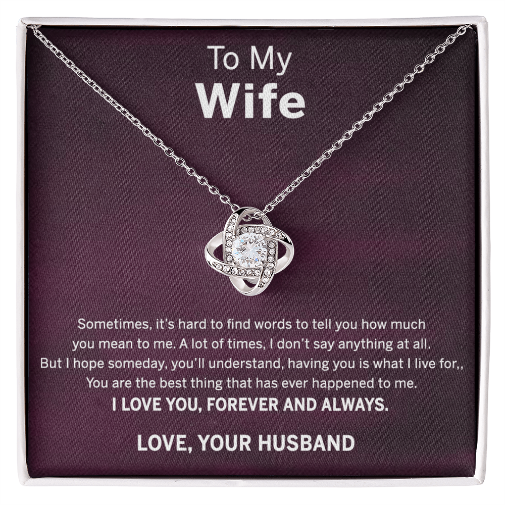 Forever And Always Necklace, To My Wife Necklace From Husband, Wife Love Knot Necklace, Jewelry Gift For Women, Badass Wife Gift Necklace, Future Wife Gift Necklace Soulmate Gift Love Knot Pendant