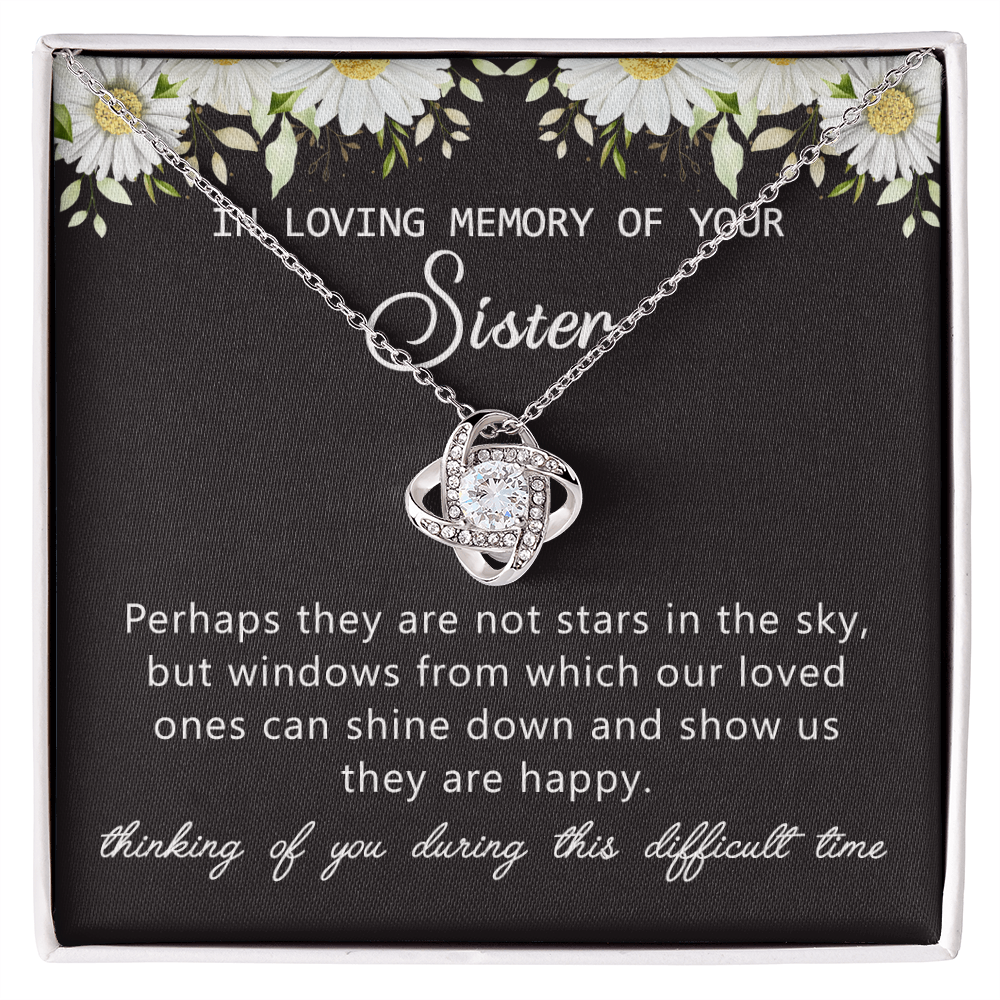 In Loving Memory Of Your Sister Love Knot Necklace, Sympathy Loss Of Sister Pendant, Sympathy Gift Box For Sister, Loss Of Sister Necklace For Sister, Condolence Gifts Pendant, Jewelry for Women