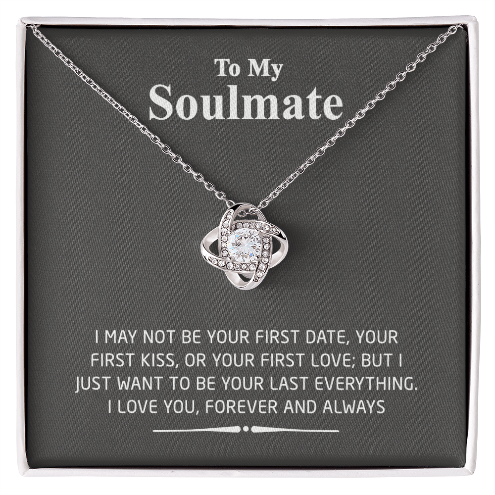To My Smokin Hot Soulmate Love Knot Necklace - Wife Gifts Necklace From Husband To My Wife Necklace, Gift for Her Romantic, Girlfriend Gifts Message Card and Gift Box For Soulmate Love Knot Pendant