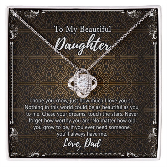 Daughter Gift Necklace, Father To My Beautiful Daughter Necklace From Dad, Jewelry Necklace Meaningful Pendant Personalized Necklace Gifts To Daughter, Father And Daughter Jewelry Gifts