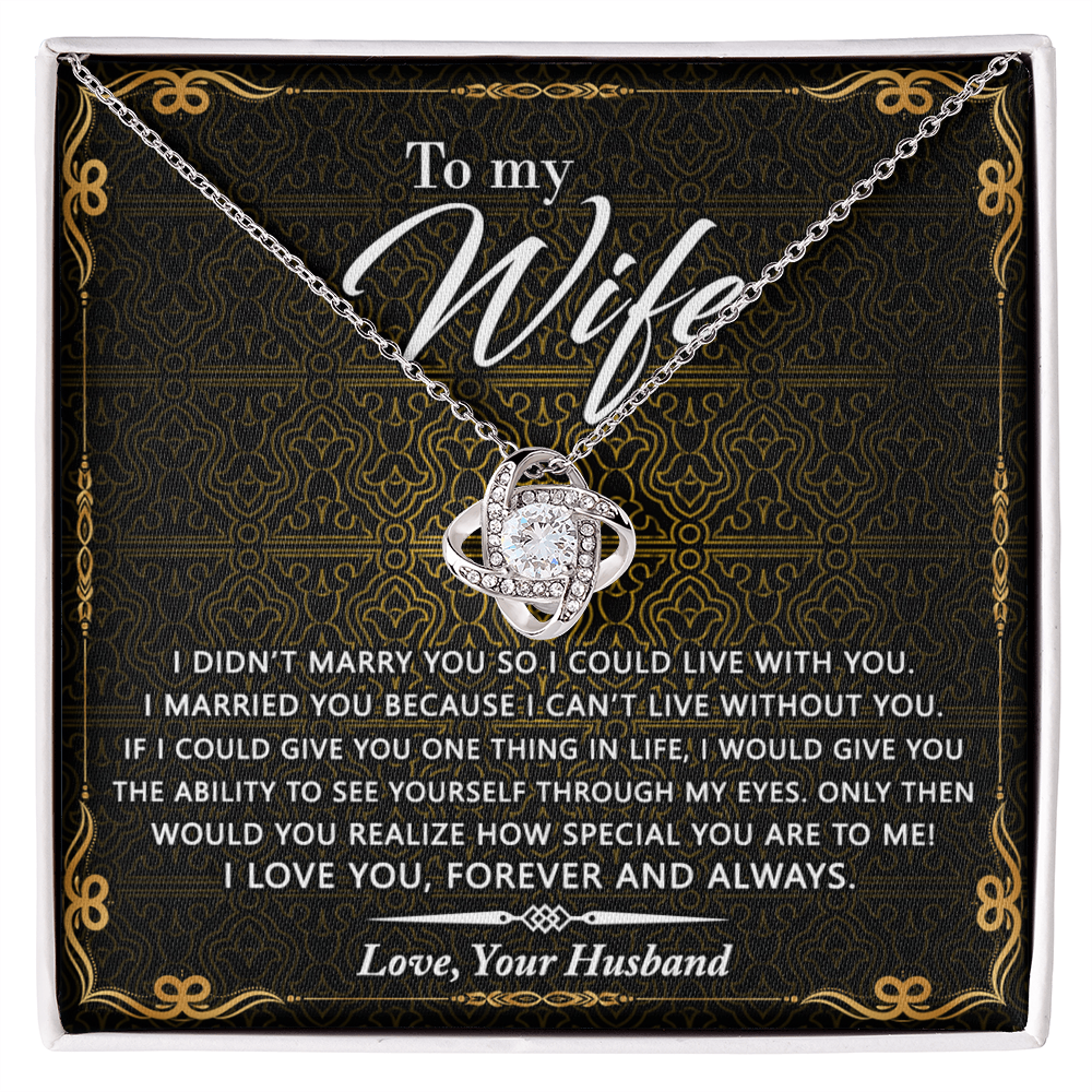 Wife Gift Necklace From Husband, Marry You Necklace, To My Wife Necklace, Wife Love Knot Necklace From Husband, Jewelry Gift For Women Badass Wife Gift Necklace Soulmate Necklace Gift From Men