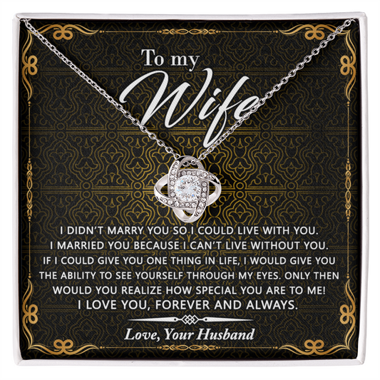 Wife Gift Necklace From Husband, Marry You Necklace, To My Wife Necklace, Wife Love Knot Necklace From Husband, Jewelry Gift For Women Badass Wife Gift Necklace Soulmate Necklace Gift From Men