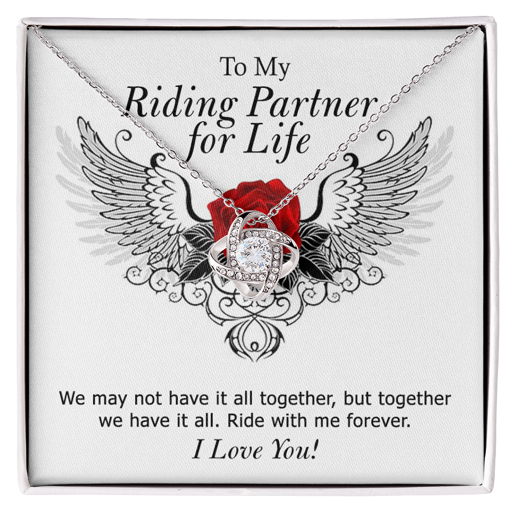 To My Riding Partner For Life Necklace From Husband, Boyfriend, Motorcycle Gift Necklace For Soulmate Girlfriend Wife, Gift Necklace for Her Romantic Pendant, Girlfriend Gifts Necklace Message