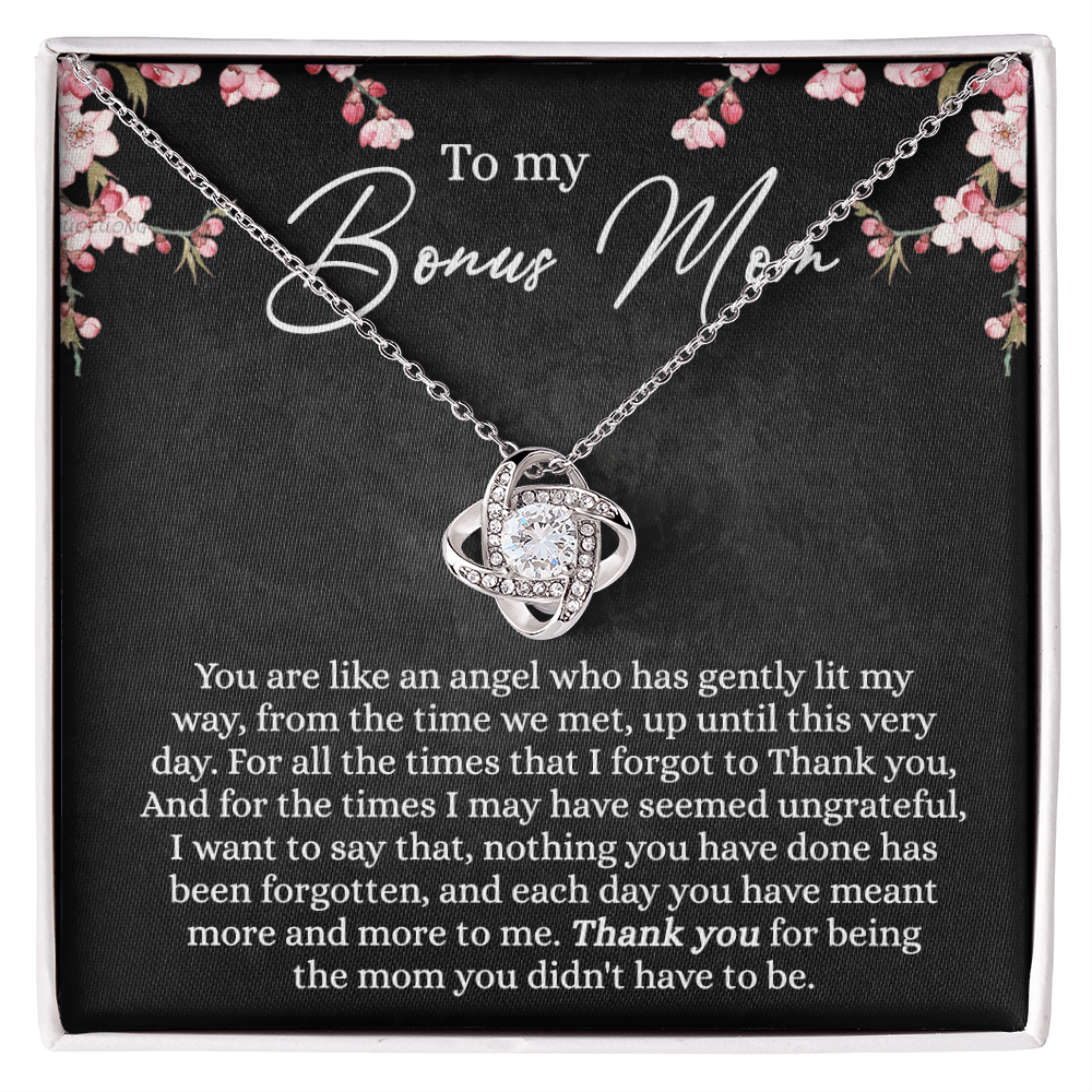To My Bonus Mom Necklace From Bonus Daughter, Gifts For My Bonus Mom, Thank You For Being Necklace For Mom, Bonus Mother Gift Necklace On Mother's Day, Jewelry For Women, Bonus Mom Gift Necklace
