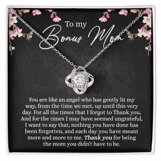 To My Bonus Mom Necklace From Bonus Daughter, Gifts For My Bonus Mom, Thank You For Being Necklace For Mom, Bonus Mother Gift Necklace On Mother's Day, Jewelry For Women, Bonus Mom Gift Necklace