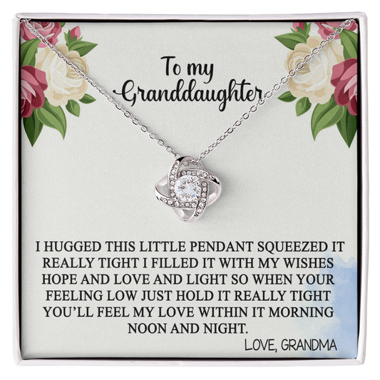 Love Knot Necklace Granddaughter Gifts From Grandma Grandpa - Granddaughter Necklace Card Message Gifts With Message Card and Gift Box On Graduation Gift Birthday Gift Christmas Inspirational Quotes