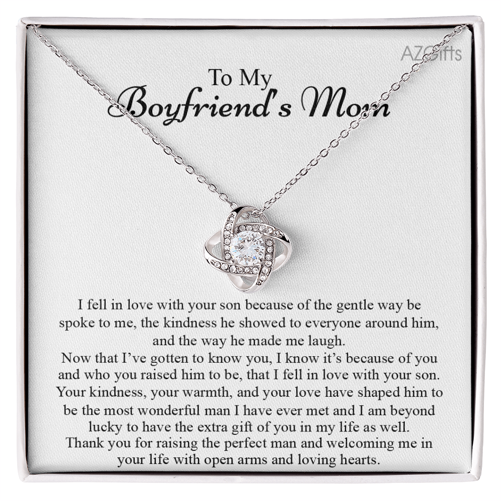 To My Boyfriend's Mom Necklace  From Girlfriend, Mother In Law Jewelry Gift For Women, Boyfriend's Mom Gift Necklace On Mother's Day Christmas Birthday Gift Jewelry Message Card And Box Gift Mother