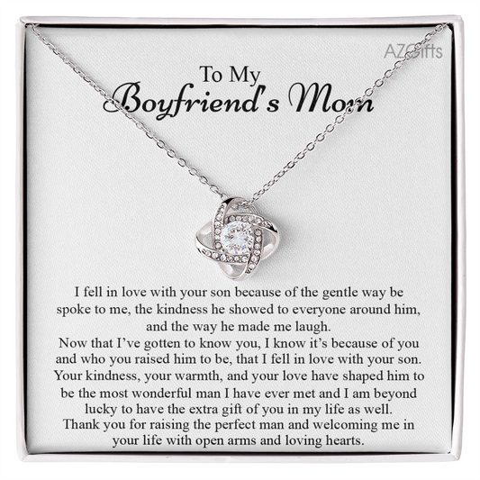 To My Boyfriend's Mom Necklace  From Girlfriend, Mother In Law Jewelry Gift For Women, Boyfriend's Mom Gift Necklace On Mother's Day Christmas Birthday Gift Jewelry Message Card And Box Gift Mother