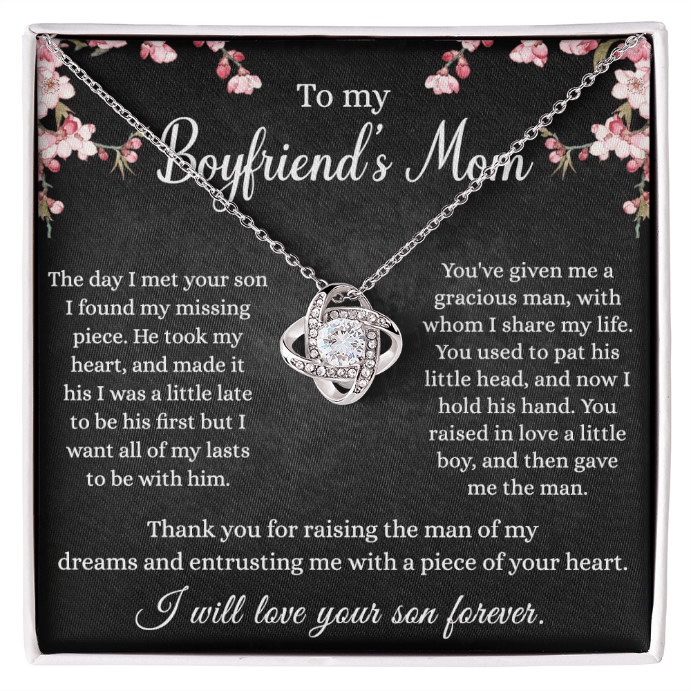 To My Boyfriend's Mom Necklace From Girlfriend, With Message Card And Box Gift For Her, Boyfriends Mom Gift Necklace, Gift for Bf Mom, Mothers Day Necklace For Boyfriends Mom From Girlfriend