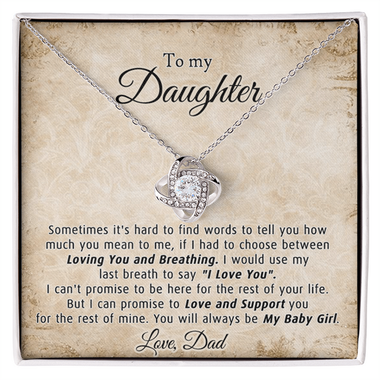 Gifts Necklace for Daughter, To My Daughter Necklace From Dad, Daughter Gift for Christmas, Birthday, Wedding, Graduation Gift Father And Daughter Necklace With Message Card and Gift Box