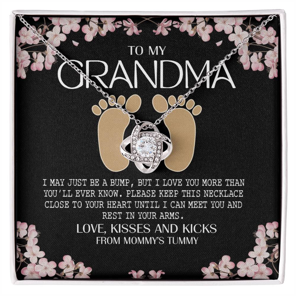 Jewelry Gift for Women, Grandma - To My Grandma Love Knot Necklace From Mommy's Tummy, Grandma And Granddaughter Gift Necklace, This Necklace Close To Your Heart Pendant, My Grandma Gift Necklace