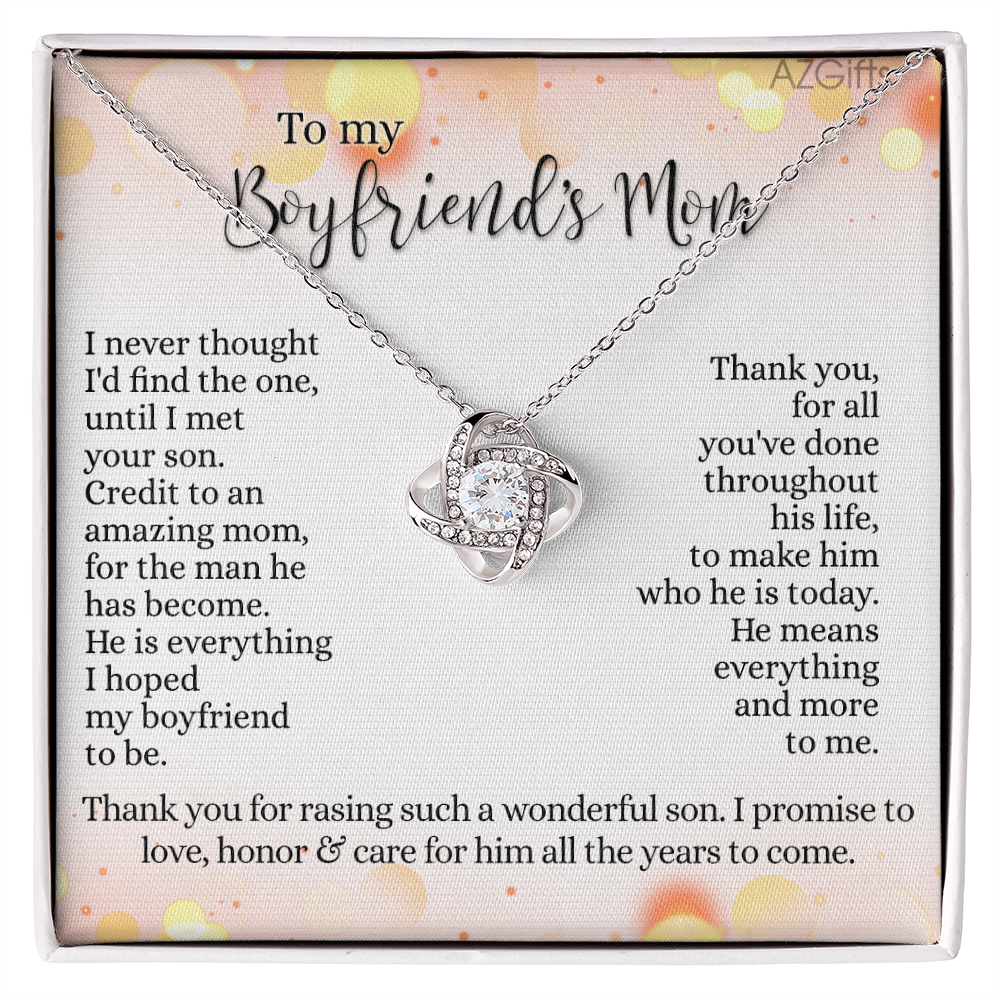 To My Boyfriends Mom Necklace From Girlfriend, Mother's Day Necklace Gift for Bf Mom, Presents for Mom Necklace for Women, Boyfriend's Mom Gift Necklace On Birthday Gift Anniversary, Christmas