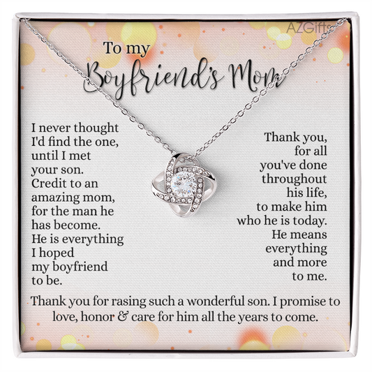 To My Boyfriends Mom Necklace From Girlfriend, Mother's Day Necklace Gift for Bf Mom, Presents for Mom Necklace for Women, Boyfriend's Mom Gift Necklace On Birthday Gift Anniversary, Christmas