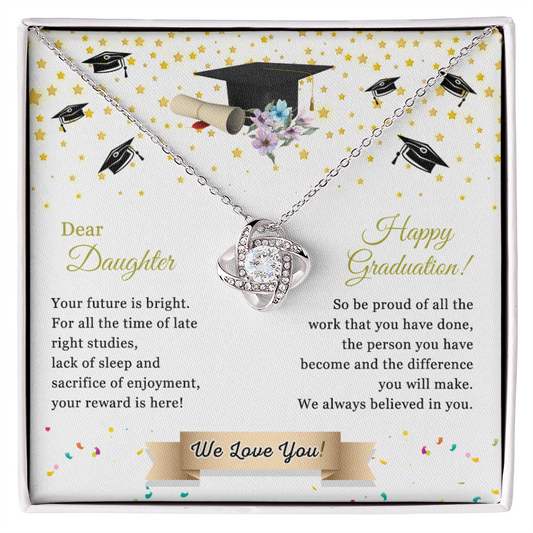 Graduation Gift for Her, To My Daughter Necklace From Parent We Love You Necklace, College Graduation Gifts Pendant For Daughter Graduation Necklaces High School Graduation Gift for Daughter