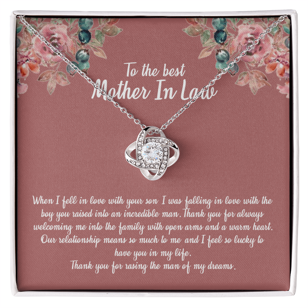 To My Mother In Law Necklace From Daughter In Law, Happy Mothers Day Necklace, To The Best Mother In Law Love Knot Necklace From Daughter In law Jewelry Gift Mothers Day, Necklace Gift For Mom