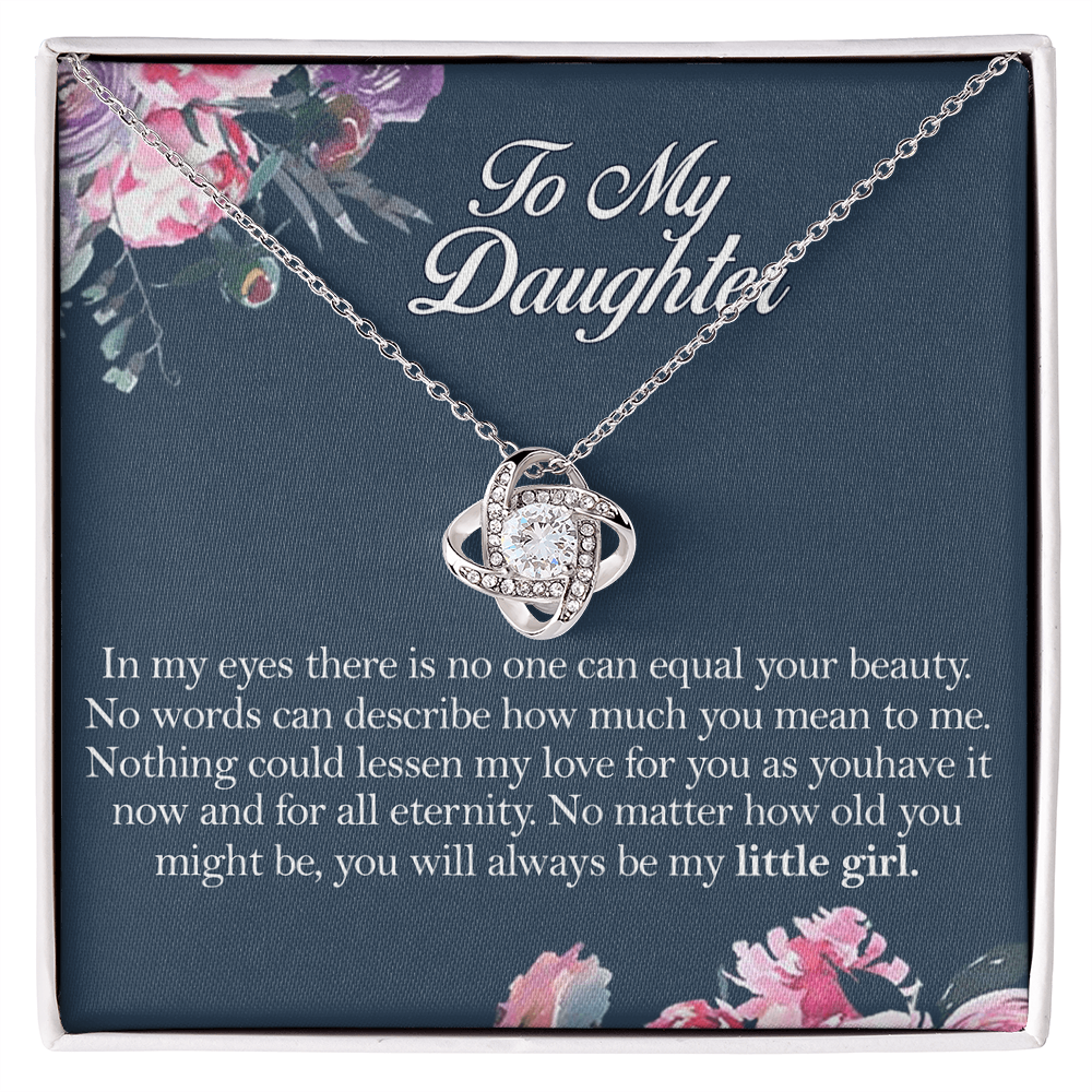 To My Daughter Love Knot Necklace From Mom, Mother And Daughter Pendant Gifts Necklace, To Daughter Pendant Gift From Mom, Little Girl Necklace Gift From Mother, Daughter Mom Jewelry Gift For Girls
