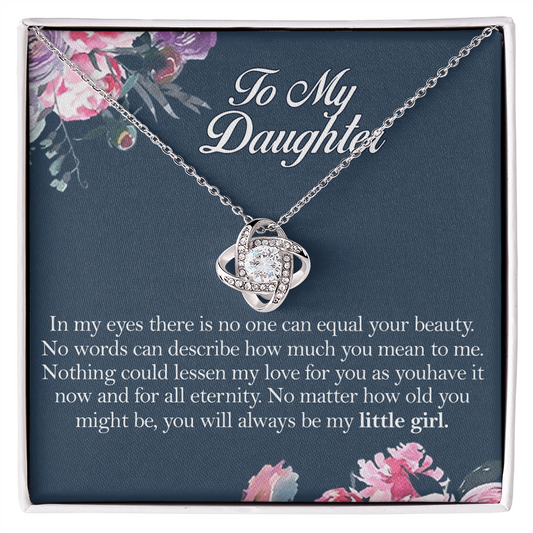 To My Daughter Love Knot Necklace From Mom, Mother And Daughter Pendant Gifts Necklace, To Daughter Pendant Gift From Mom, Little Girl Necklace Gift From Mother, Daughter Mom Jewelry Gift For Girls