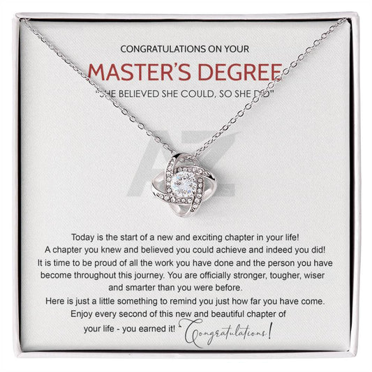 AZGifts Master's Degree Graduation Gift Necklace, Masters Student Gift, Master's Student MBA Graduation with Message Card and Gift Box Necklace Alluring Beauty Necklace SO-2654207 chong hj