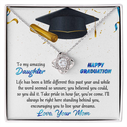 Graduation Gift Necklace for Her, Daughter - To My Daughter Necklace From Mom And Dad To Daughter Necklace, College Graduation Gifts Pendant For Daughter Necklaces High School Graduation Gift