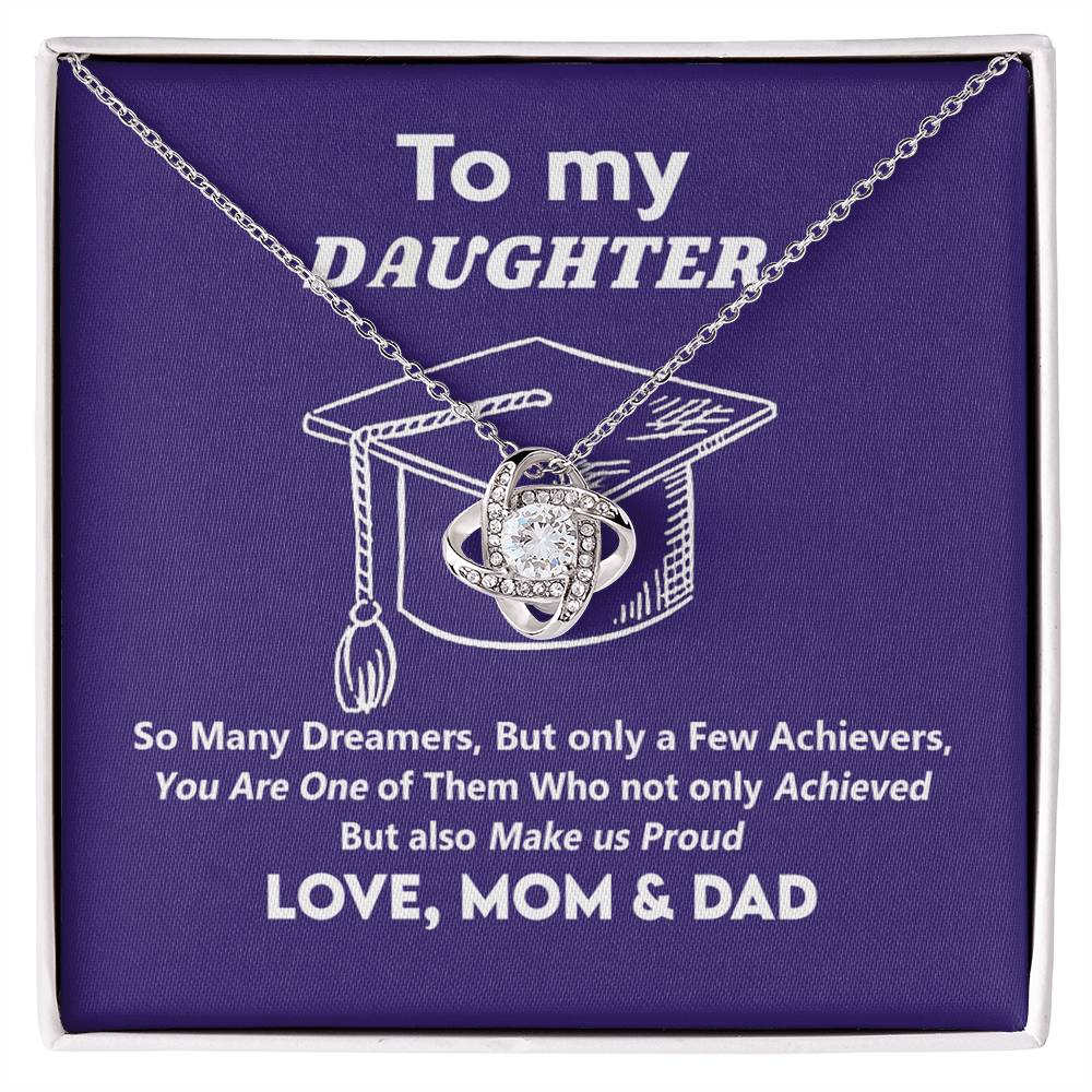 Graduation Gifts Necklace For Daughter, Her - Graduation Gift Necklace From Mom And Dad Jewelry Card For Daughter To My Daughter Necklace From Mom And Dad To Daughter with Message Card and Gift Box