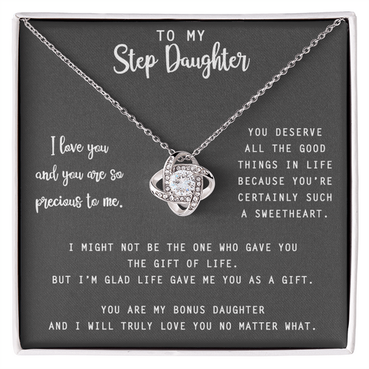 Bonus Daughter Gifts Necklace- Stepdaughter Gift From Stepmom, Daughter Necklace From Unbiological Mom, Step Daughter Gifts From Stepmom, To My Stepdaughter Necklace On Your Graduation Day Necklace