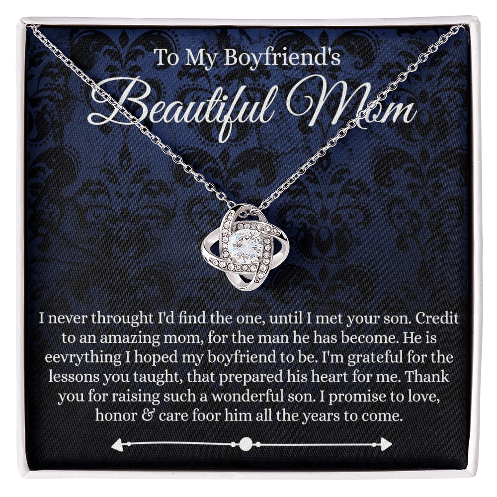 To My Boyfriend's Mom Necklace From Girlfriends, With Message Card And Box Gift For Boyfriends Mom Gift Necklace, Presents for Mom Necklace for Women, Mother's Day Necklace For Her On Mothers Day