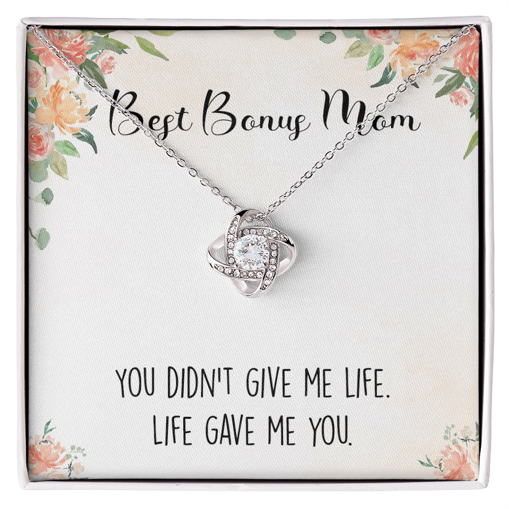 Personalized Necklace Gift For Bonus Mom, To The Best Bonus Mom Necklace From Bonus Daughter, Custom Name Card Necklace Gift For Bonus Mom, Jewelry For Women, Bonus Son Gift On Mothers Day, Birthday