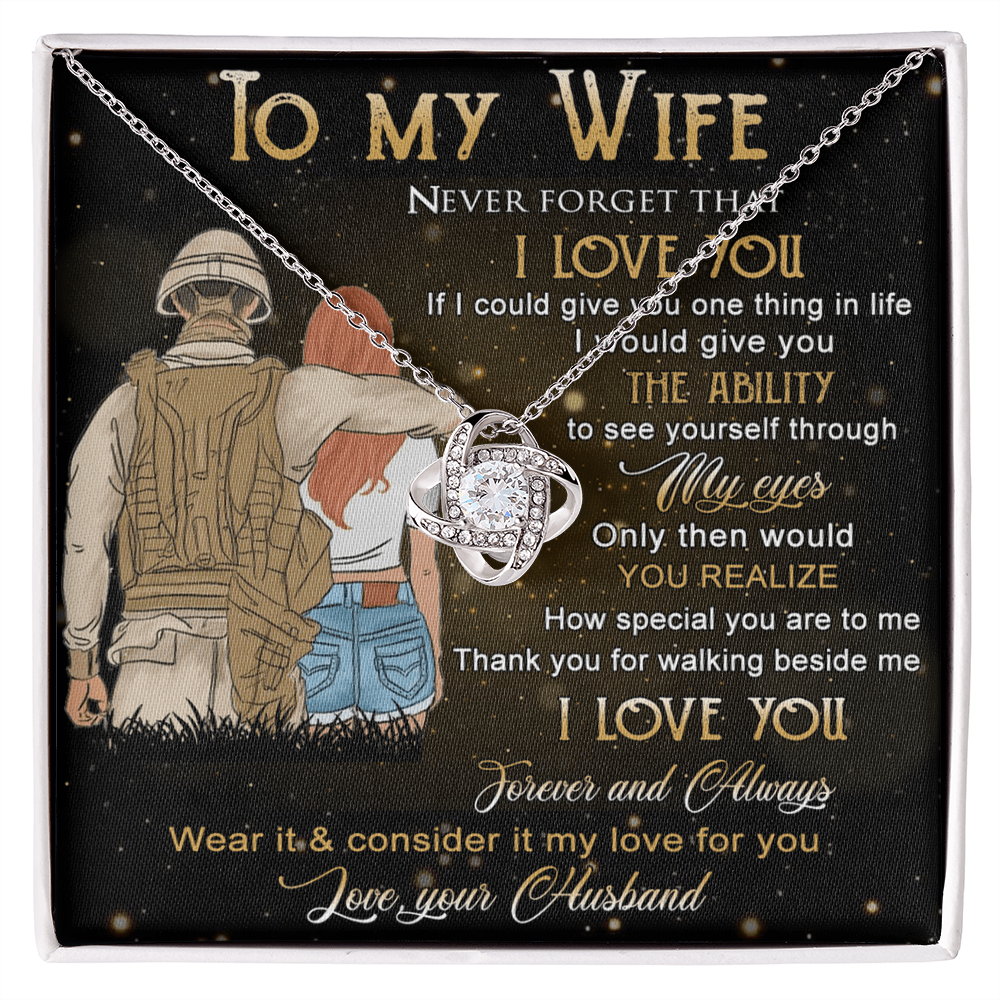 Soldier Necklace Husband To Wife - To My Wife Necklace Gift From Husband On Anniversary, Army Gift Necklace, Military Gift For Wife, Never Forget Necklace Gift For Wife, Jewelry Gift For Women