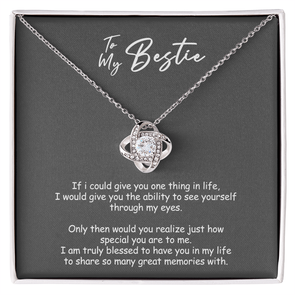 To My Badass Bestie Necklace From Men, Boyfriend, Besttie Gift Necklace, Bestie Wedding Gift Love Knot Pendant, Bridesmaid Gift for Badass Bestie Love Knot Necklace On Valentine's, Anniversary