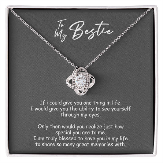 To My Badass Bestie Necklace From Men, Boyfriend, Besttie Gift Necklace, Bestie Wedding Gift Love Knot Pendant, Bridesmaid Gift for Badass Bestie Love Knot Necklace On Valentine's, Anniversary