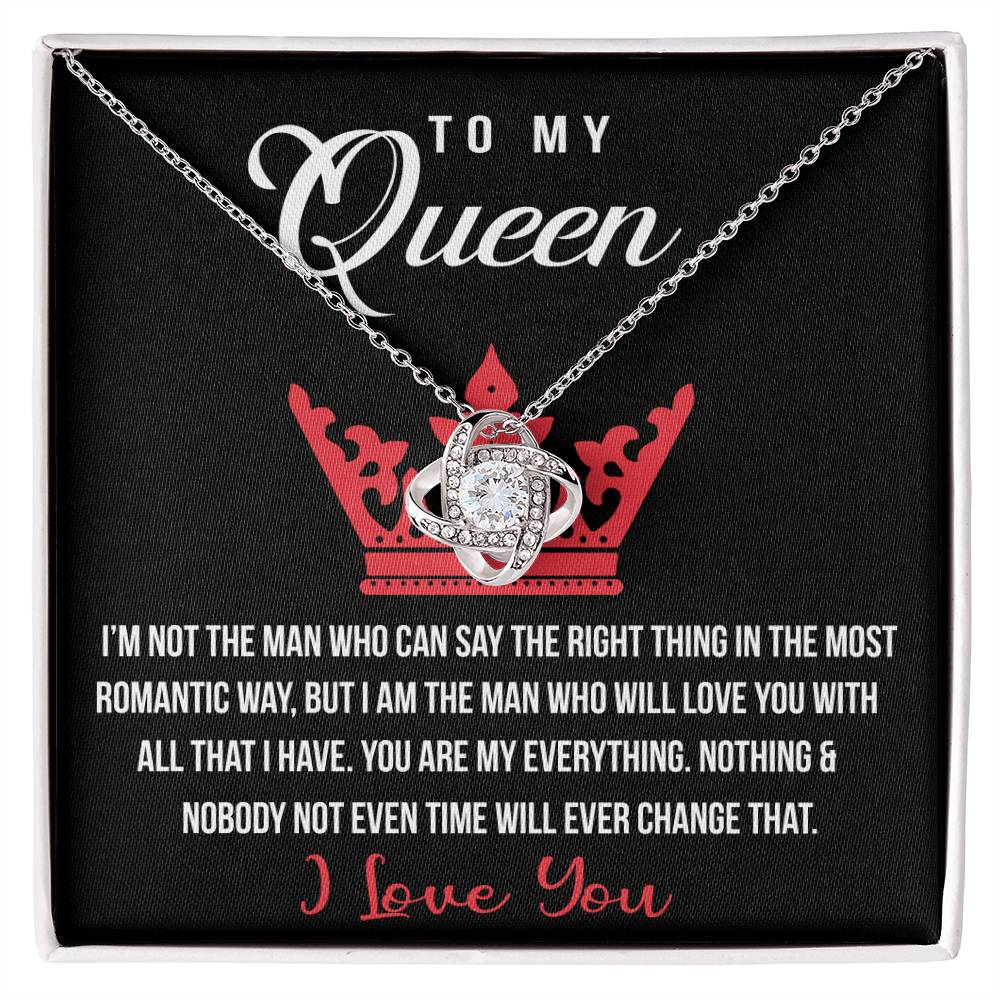 To My Queen Love Knot Necklace, Gift For Wife Girlfriend Soulmate Future Wife