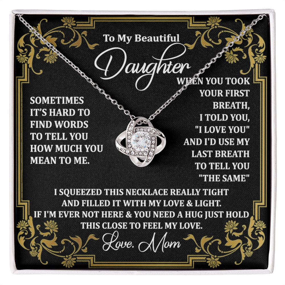 Personalized Gift Necklace For Daughter, Message Card Jewelry, Handmade Necklace  For Daughter Message Card & Box, To My Beautiful Daughter Necklace From Mom Gift Pendant Mother And Daughter Gift