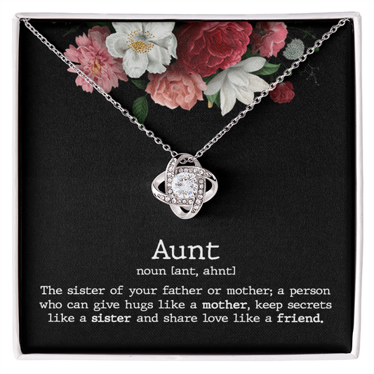 Aunt Love Knot Necklace Gift From Niece Aunt Gifts Necklace for Auntie Gifts Jewelry for Aunt Birthday Gifts Best Aunt Ever Aunt Necklace from Niece Aunt and Niece Necklace to My Aunt Jewelry Gifts