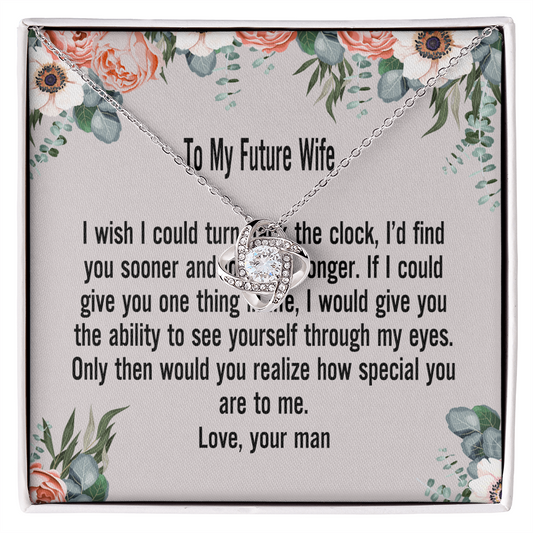 Gift For Wife Necklace, To My Future Wife Necklace From Husband, Wife Love Knot Necklace, Jewelry Gift For Women, Badass Wife Gift Necklace, Future Wife Gift Necklace Soulmate Gift Love Knot Pendant