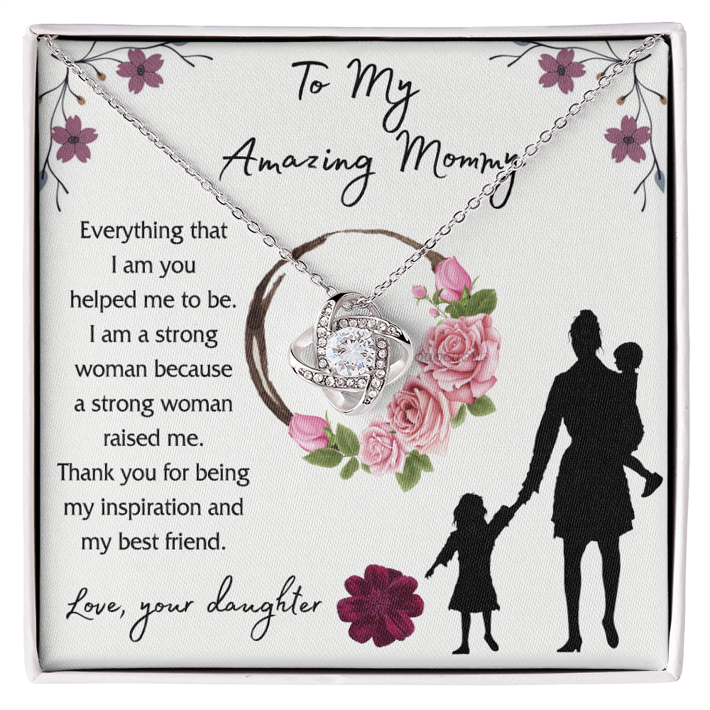 Mom And Daughter Gift Necklace, To My Amazing Mom Necklace From Daughter, Necklace Gift For Mom On Birthday Gift Anniversary Mother's Day Necklace Gift Mom Love Knot Necklace Jewelry Gift For Women