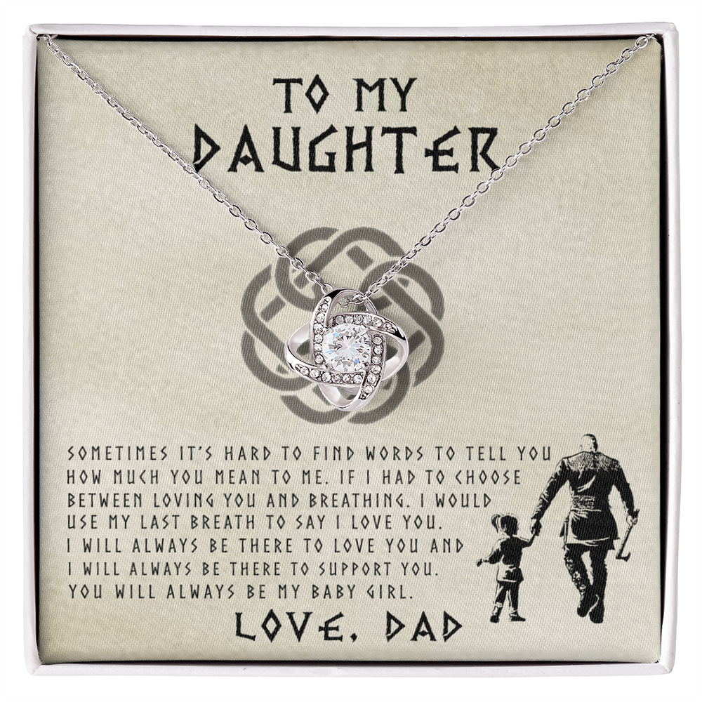 Viking Daughter Necklace From Dad To My Shieldmaiden Daughter Always Remember You Are Braver Than You Believe Necklace Message Card and Gift Box styles On Birthday, Christmas Graduation Gift