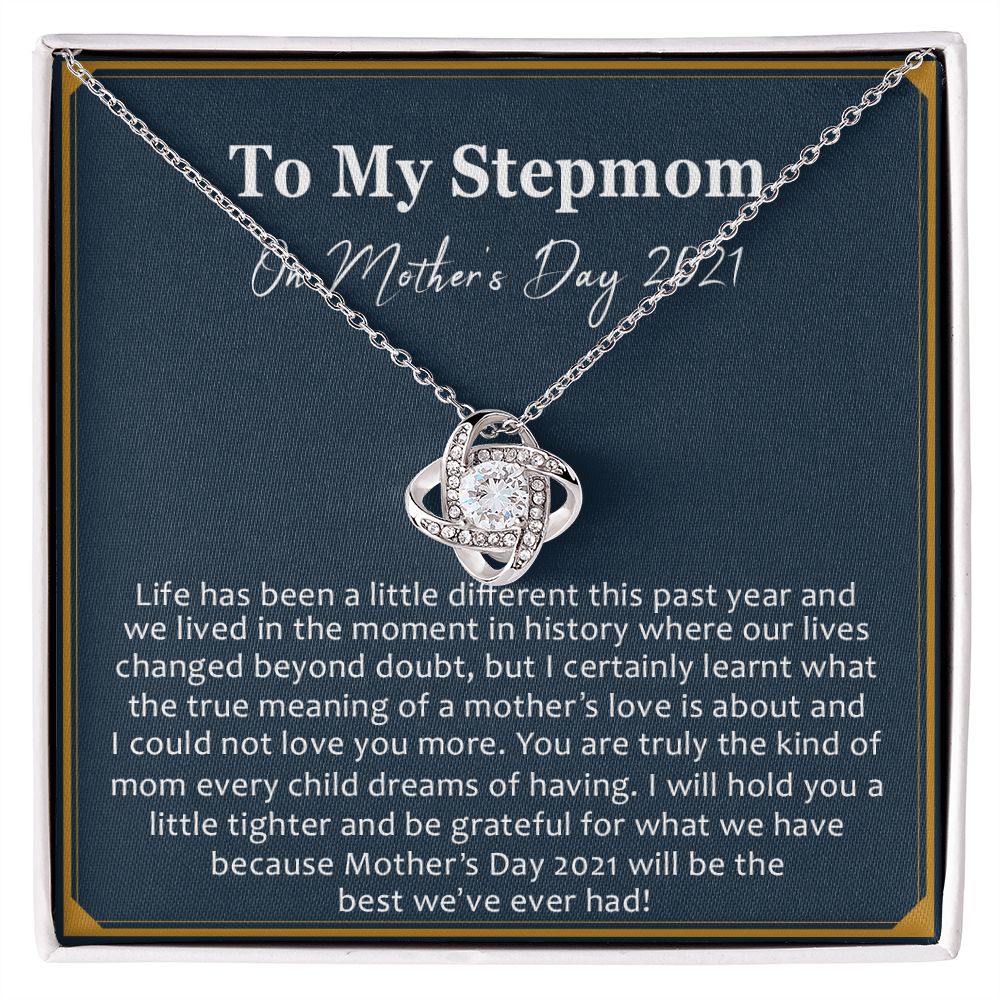 Mothers Day 2026 Gift for Stepmom, To My Step Mom Love Knot Necklace