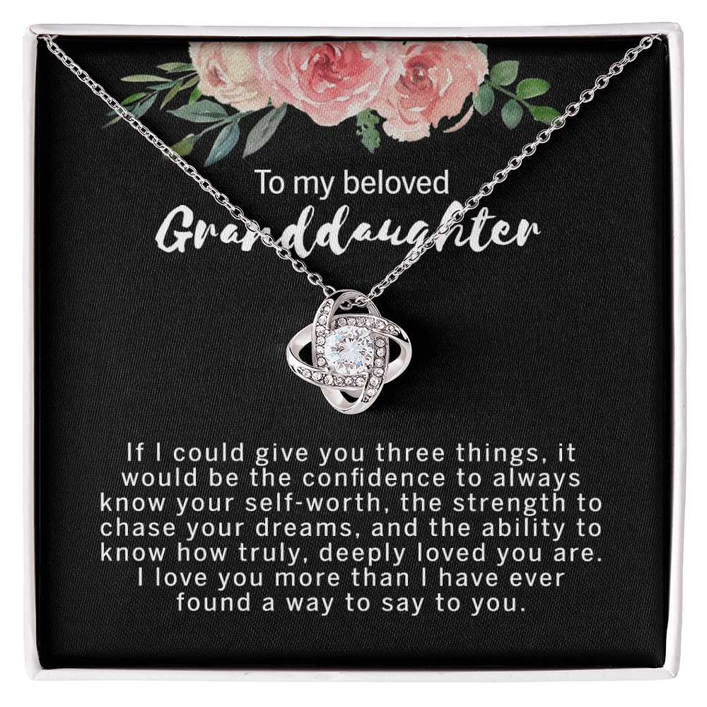 Love Knot Necklace For Granddaughter - To My Beloved Granddaughter Necklace From Grandma, Grandmother Gift Necklace On Birthday Gift Graduation Gift, Christmas Beloved Granddaughter Gift Necklace