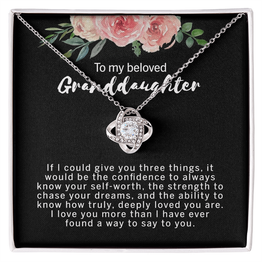 Love Knot Necklace For Granddaughter - To My Beloved Granddaughter Necklace From Grandma, Grandmother Gift Necklace On Birthday Gift Graduation Gift, Christmas Beloved Granddaughter Gift Necklace